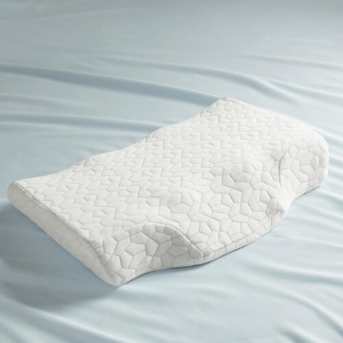 Sleep Philosophy Polyester Gel Contour Foam Pillow in White Finish BASI30-0580 Perspective: left