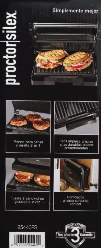 Proctor Silex® Panini + Compact Grill - Black Perspective: left