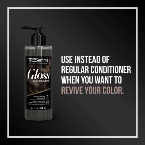 TRESemme® Gloss Dark Brunette Color Depositing Conditioner Perspective: left
