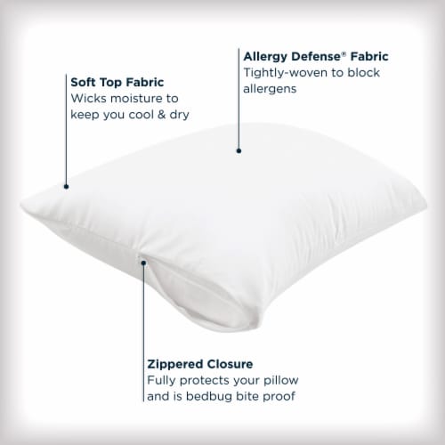 AllerEase® Maximum Zippered Pillow Protector Perspective: left