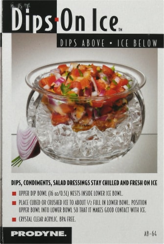 Prodyne® Dips on Ice™ Acrylic Dip Bowl - Clear Perspective: left