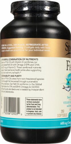 Spectrum Essentials® Fish Oil with Vitamin D Softgels 1000mg Perspective: left