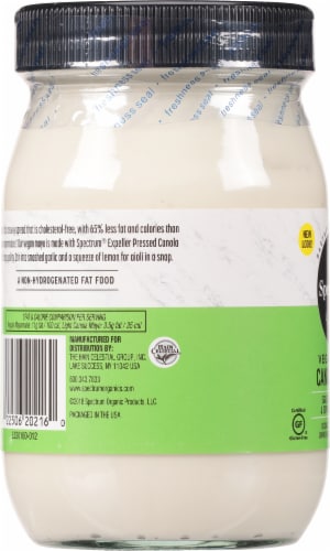 Spectrum Eggless Vegan Light Canola Mayonnaise Perspective: left