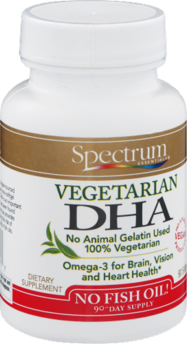 Spectrum Essentials Vegetarian DHA Softgels Perspective: left