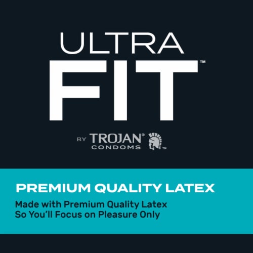 Trojan Ultra Fit Sensitive Tip Feel Lubricated Latex Condoms Perspective: left