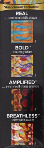 Trojan Nirvana Find Your Pleasure Collection Lubricated Latex Condoms Variety Pack Perspective: left