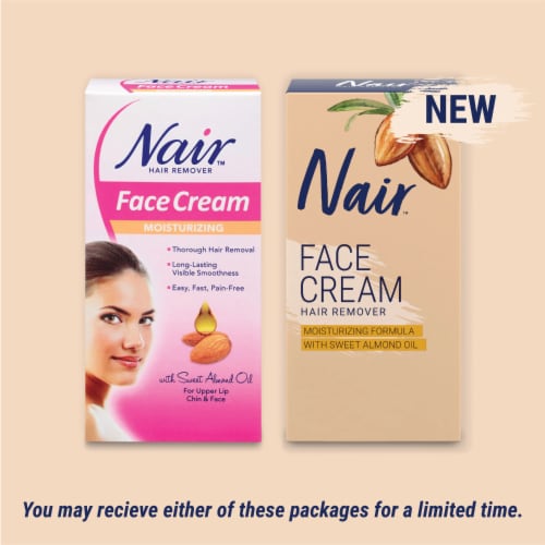 Nair Hair Remover Face Cream Moisturizing with Sweet Almond Oil Perspective: left