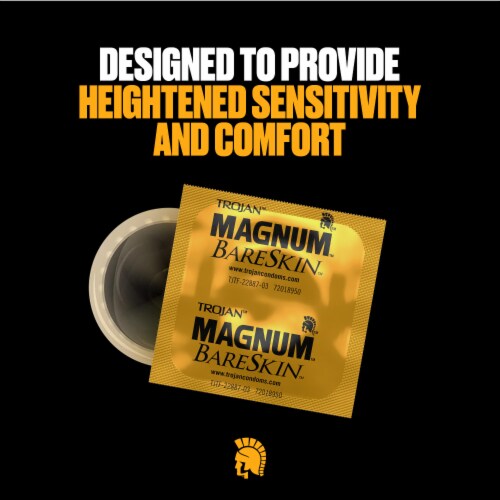 Trojan Magnum Bareskin Lubricated Large Size Condoms Perspective: left