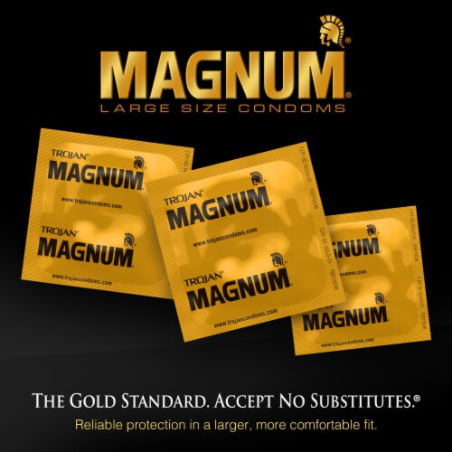 Trojan Magnum Lubricated Large Condoms Perspective: left