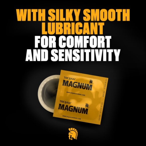 Trojan™ Magnum Lubricated Large Size Condoms Value Pack Perspective: left