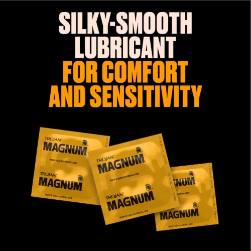 Trojan Magnum Thin Ultrasmooth Lubricated Large Condoms Perspective: left