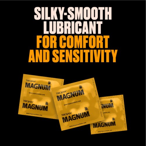 Trojan Magnum Thin Ultrasmooth Lubricated Large Condoms Perspective: left