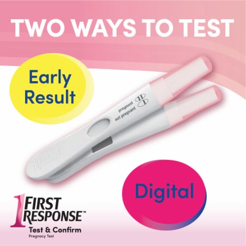 First Response Early Result Test and Digital Pregnancy Test Perspective: left