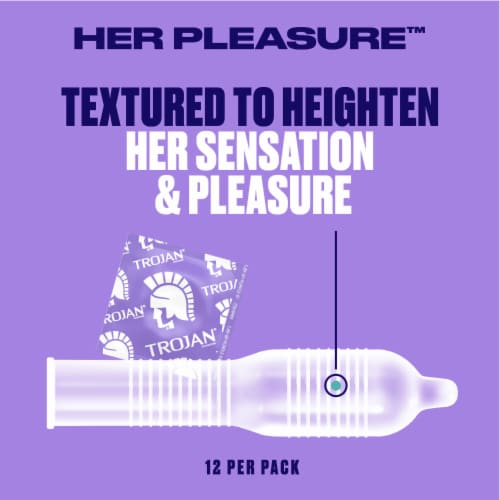 Trojan Pleasure Pack Condoms Assorted Latex Condoms Perspective: left