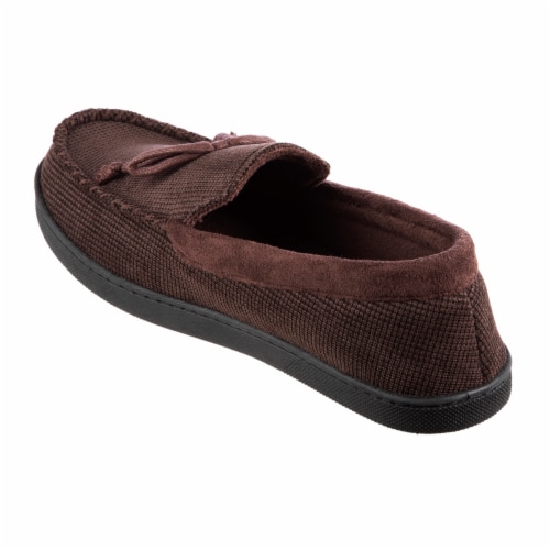 Isotoner® Men's Mini Box Cord Luke Moccasin with Lacing - Brown Perspective: left