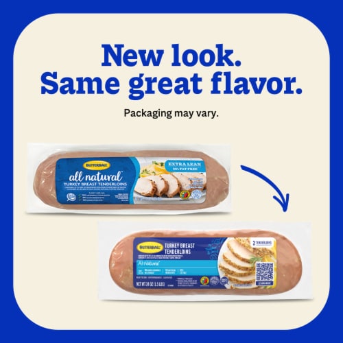 Butterball All Natural Extra Lean Turkey Breast Tenderloins 24 oz Pack Perspective: left