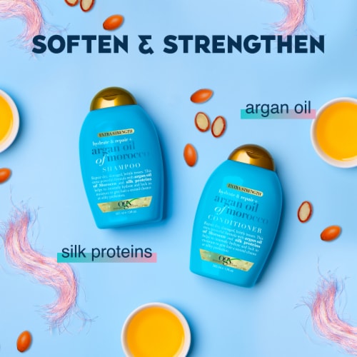 OGX Extra Strength Argan Oil Of Morocco Hydrating Shampoo Perspective: left