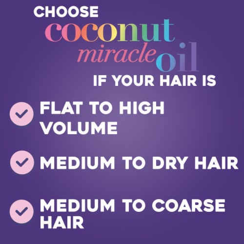 OGX Extra Strength Damage Remedy + Coconut Miracle Oil Penetrating Hair Oil Treatment, Anti-Frizz Perspective: left