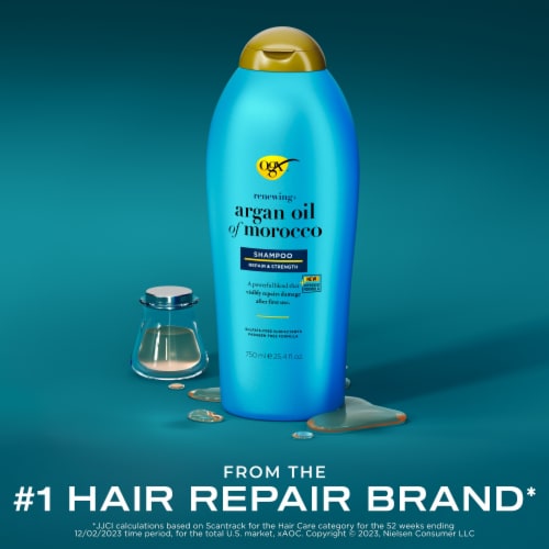OGX Renewing + Argan Oil Of Morocco Repairing Shampoo Perspective: left