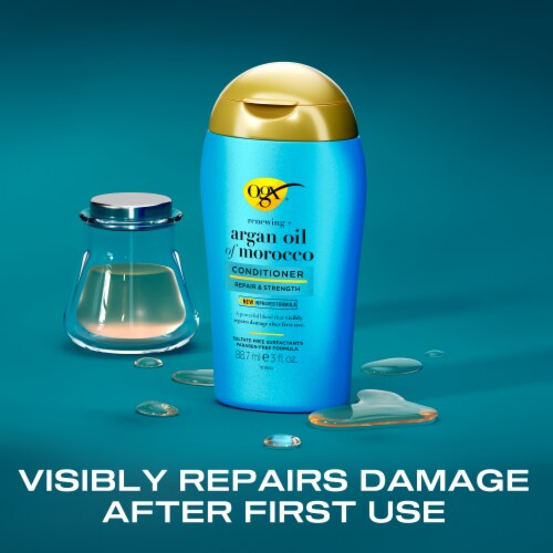 OGX Renewing + Argan Oil of Morocco Repairing Conditioner TSA-Compliant Travel Size Perspective: left