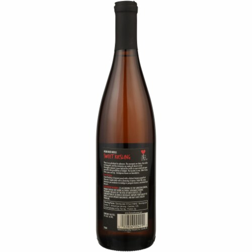 Love Cork Screw Sweet Riesling Head Over Heels Riesling Michigan White Wine Perspective: left