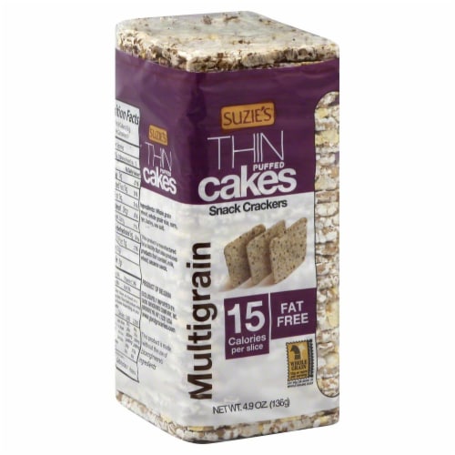 Suzie's Multigrain Thin Puffed Cake Snack Crackers Perspective: left