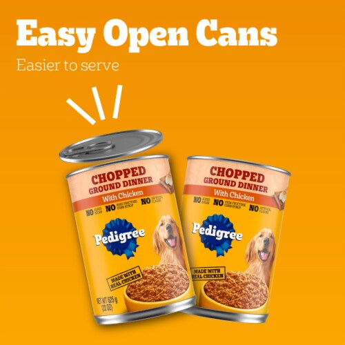 Pedigree Chopped Ground Dinner Adult Canned Soft Wet Dog Food Chicken Perspective: left