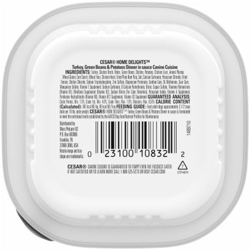 Cesar Home Delights Turkey Green Beans & Potatoes Adult Soft Wet Dog Food Perspective: left
