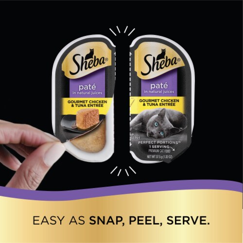 SHEBA PERFECT PORTIONS Gourmet Chicken & Tuna Entree Adult Wet Cat Food Pate Perspective: left