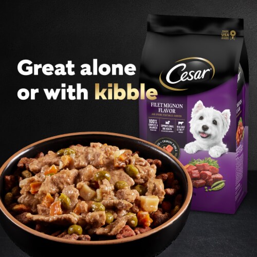 Cesar Home Delights Beef Stew Chicken Noodle Pot Roast & Turkey Soft Wet Dog Food Variety Pack Perspective: left