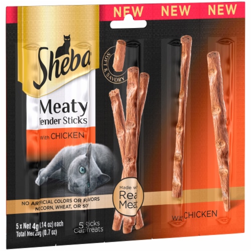Sheba Meaty Tender Sticks with Chicken Cat Treats Perspective: left