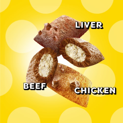 Temptations MixUps Chicken Liver and Beef Cat Treats Perspective: left