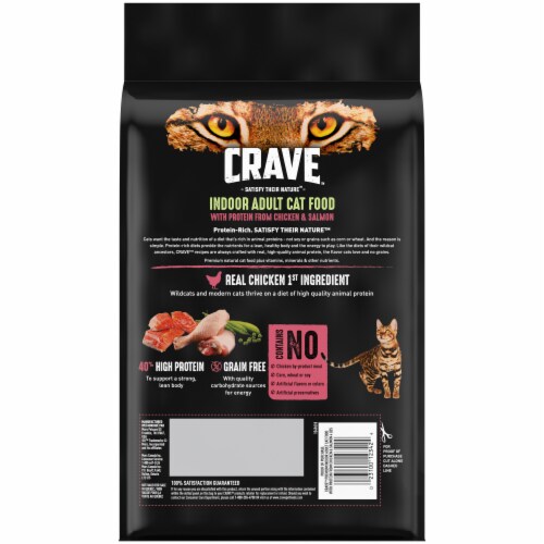 Crave Chicken & Salmon Adult High Protein Grain Free Indoor Dry Cat Food Perspective: left