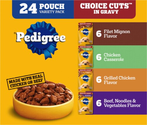 Pedigree® Choice Cuts in Gravy Wet Dog Food Variety Pack Perspective: left