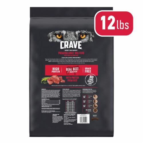 Crave Grain Free Beef Dry Dog Food Perspective: left