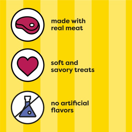 Temptations Meaty Bites Soft and Savory Cat Treats Chicken Flavor Perspective: left