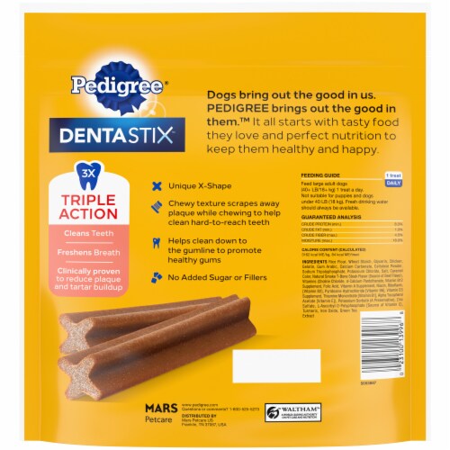 Pedigree Dentastix Beef Flavor Adult Large Dog Dental Chew Dog Treats Perspective: left