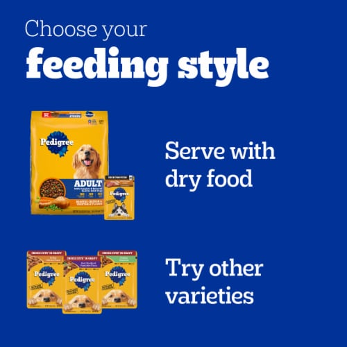 Pedigree High Protein Soft Wet Dog Food Pouches Chicken & Turkey Beef & Pork Chicken & Beef Perspective: left