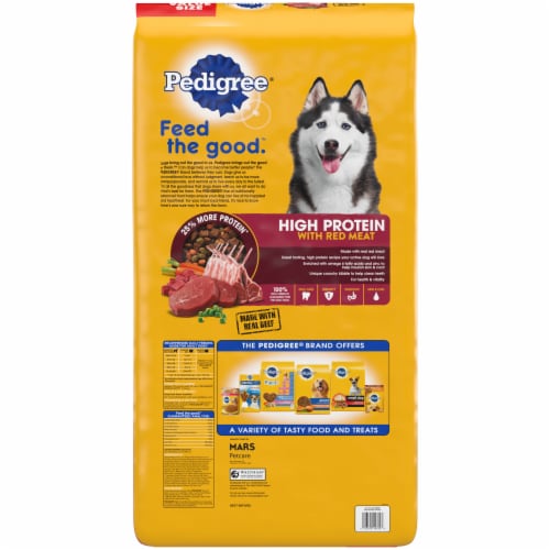 Pedigree High Protein Beef Lamb Adult Dry Dog Food Perspective: left