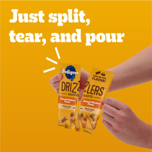 Pedigree Drizzlers Adult Wet Dog Savory Sauce Natural Chicken Flavor Perspective: left