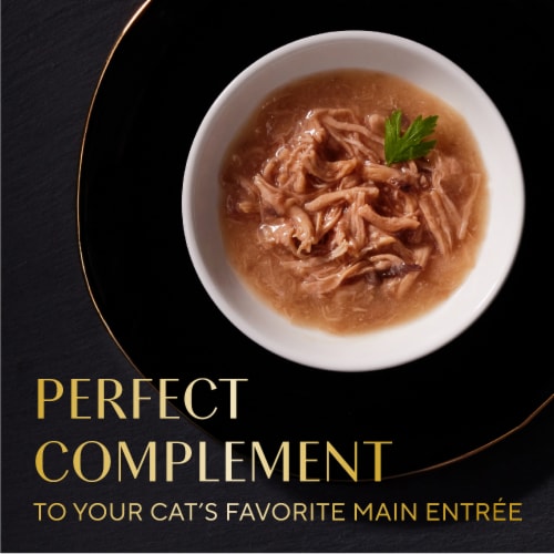 Sheba Selections Filets in Broth Cat Meal Complement Adult Chicken & Tuna Recipe Perspective: left