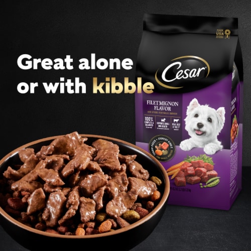 Cesar Filet Mignon & New York Strip Adult Soft Wet Dog Food Variety Pack Perspective: left