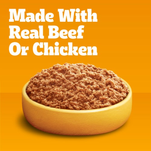 Pedigree Chopped Ground Dinner Adult Canned Soft Wet Dog Food Chicken and Beef Variety Pack Perspective: left