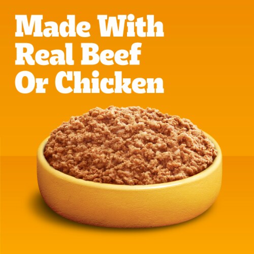 Pedigree Chopped Ground Dinner Chicken and Beef Adult Canned Soft Wet Dog Food Variety Pack Perspective: left