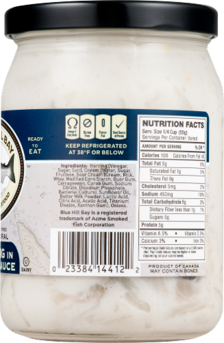 Blue Hill Bay All-Natural Herring in Cream Sauce Perspective: left