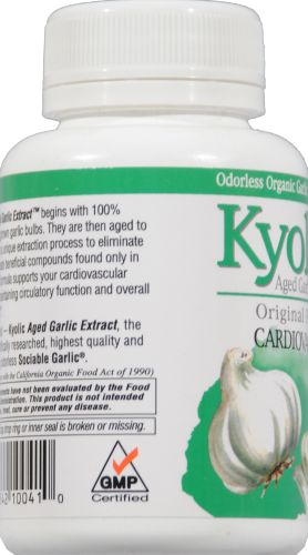 Kyolic Garlic Cardiovascular Formula Capsules Perspective: left