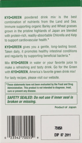 Kyolic Kyo-Green Energy Powdered Drink Mix Perspective: left