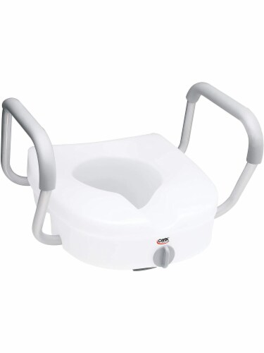 Carex E-Z Lock Raised Toilet Seat with Removable or Adjustable- 5 Inch - Fits Most Toilets Perspective: left