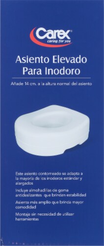 Carex Toilet Seat Riser - Adds 5.5 Inches - 300 Pound Weight Capacity - Slip-Resistant Perspective: left