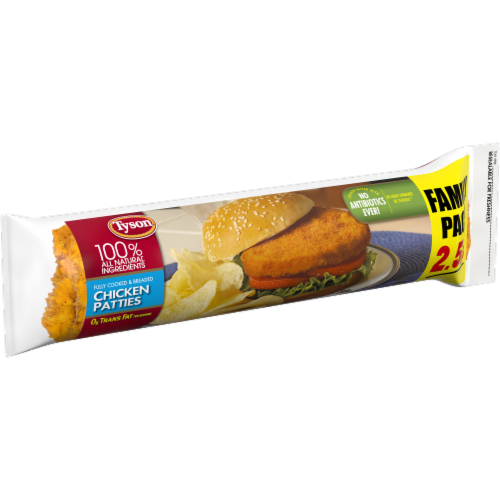 Tyson® Fully Cooked Chicken Patties Perspective: left